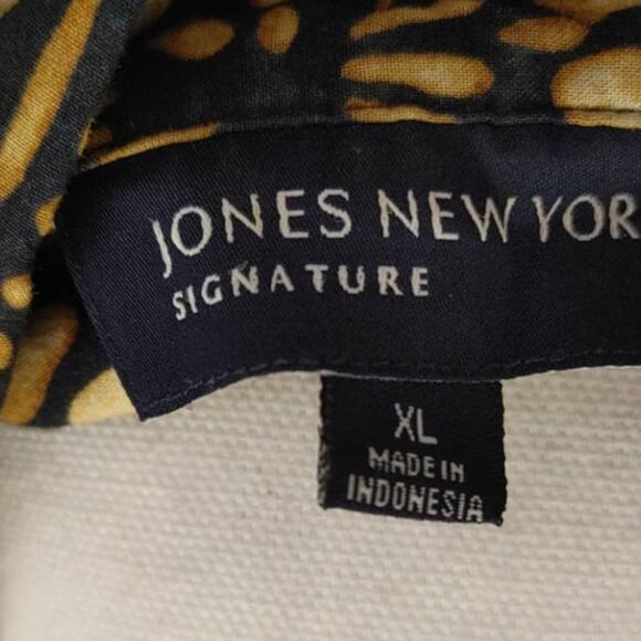 Jones New York Button Front Shirt Geometric XL - Picture 4 of 5